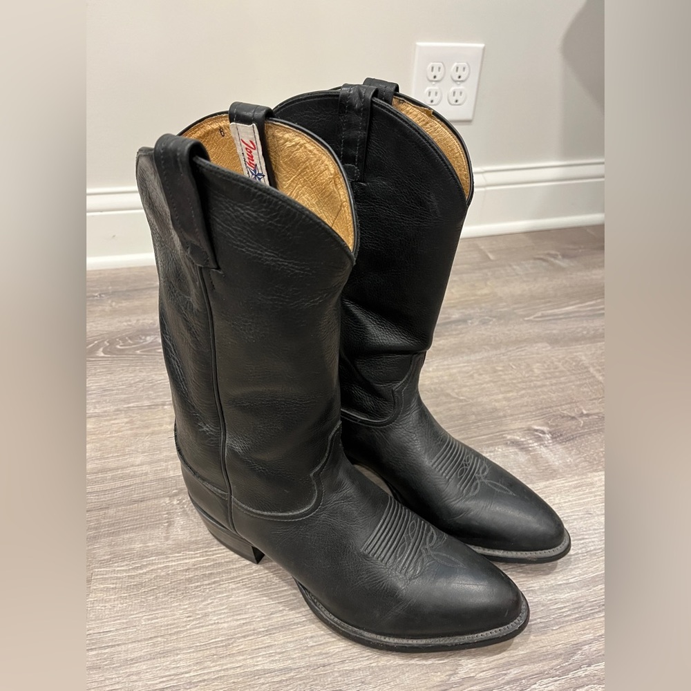 Tony Lama Men’s Cowboy Boots, Black, size 11-1/2D, Very Good condition